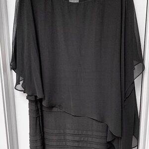 "ADRIANNA PAPELL" BLACK SPECIAL OCCASION DRESS PLUS SIZE 24W WITH SHEER TOP